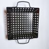 1pc Square Carbon Steel Barbecue Tray Vegetable Fruit Drain Basket Multifunctional Kitchen Tool