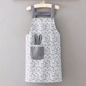 1pc Polyester Cotton Apron, Cute Rabbit Ears Apron, Adjustable Strap And Large Pockets Apron, Kitchen Cooking Baking Bib Apron, Chef Apron (color: Grey)