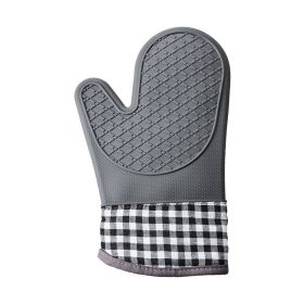 1pcs Silicone Oven Mitts;  Heat Insulation Pad;  Microwave Oven Gloves (color: Grey)