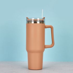 1200ml Stainless Steel Mug Coffee Cup Thermal Travel Car Auto Mugs Thermos 40 Oz Tumbler with Handle Straw Cup Drinkware New In (color: R)