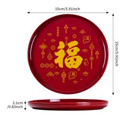 1pc New Year Fruit Tray Tribute Nuts; Home Living Room; Chinese Style National Housewarming (color: Style1)