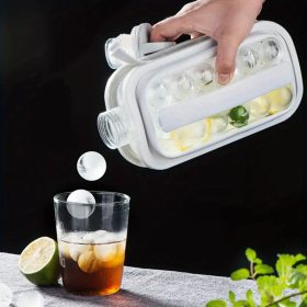 1pc Ice Ball Maker Kettle Kitchen Bar Accessories Gadgets Creative Ice Cube Mold 2 In 1 Multifunctional Container Pot (color: White)