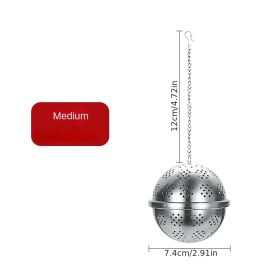 1pc 304 Stainless Steel Seasoning Ball; Thickened Ball Tea Strainer; Spice Filter; Kitchen Gadget (color: 304 Seasoning Ball - Medium)