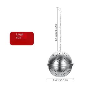 1pc 304 Stainless Steel Seasoning Ball; Thickened Ball Tea Strainer; Spice Filter; Kitchen Gadget (color: 304 Seasoning Ball - Large)