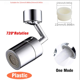 1pc New Universal 1080° Rotation Extender Faucet Aerator; Plastic Splash Filter; Kitchen Washbasin Faucets Bubbler Nozzle Robotic Arm (color: One Mode 720)