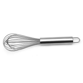 1pc Stainless Steel Whisk; Cooking Mixer; Whisk For Blending; Beating And Stirring; Enhanced Version Balloon Wire Whisk; Kitchen Gadget; 8in/10in/12in (Size: 10in Stainless Steel Egg Beater)